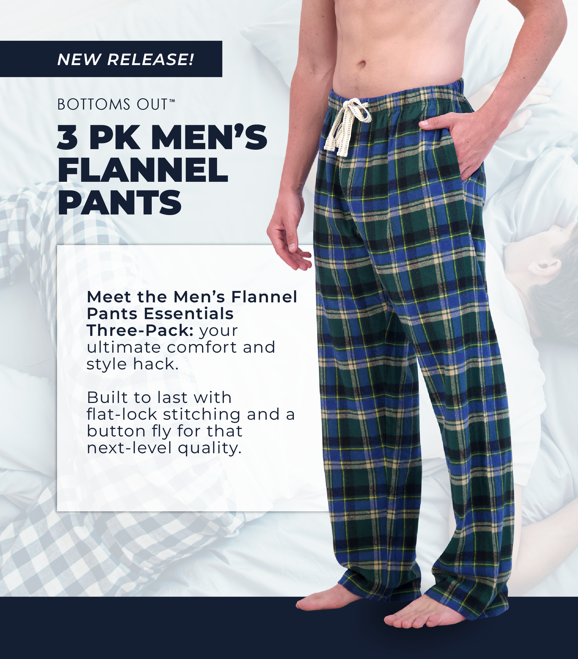 3PK Kevin Flannel Pant